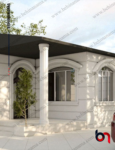 نمای ویلا با ابزار پیش ساخته در سمنان