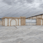 نمای دیوار حیاط کلاسیک کارخانه در قم