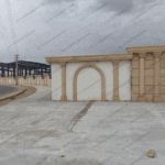 نمای دیوار حیاط کلاسیک کارخانه در قم