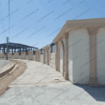 نمای دیوار حیاط کلاسیک کارخانه در قم
