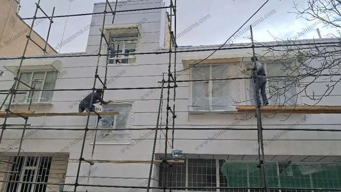 اجرای نمای عایق پلی استایرن در شهرکرد