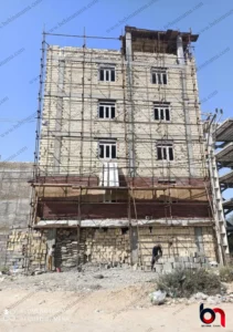 نمای ترکیبی آجر و ابزار سبک درچابهار 2