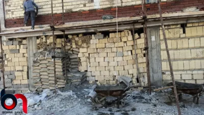 نمای ترکیبی آجر و ابزار سبک درچابهار