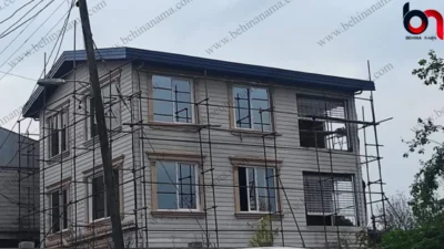 نمای سبک ویلا با سازه lsf در شلمان گیلان 2