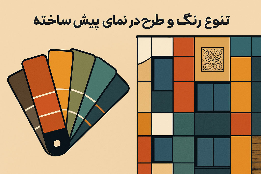 تنوع رنگ و طرح در نمای پیش‌ساخته