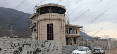 نمای ویلای دوبلکس کلاسیک ساده پلی استایرن در نوشهر