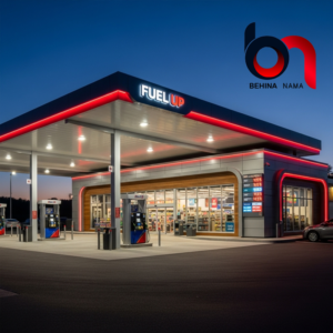 طراحی نمای پمپ بنزین