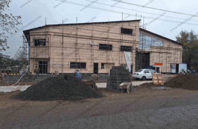 نمای سوله با ابزار پلی استایرن در شهرک صنعتی لاکان رشت